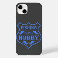 Fishing is my hobby shield quote on crest