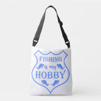 Fishing is my hobby shield quote on crest