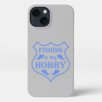 Fishing is my hobby shield quote on crest 