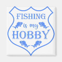 Fishing is my hobby shield quote on crest