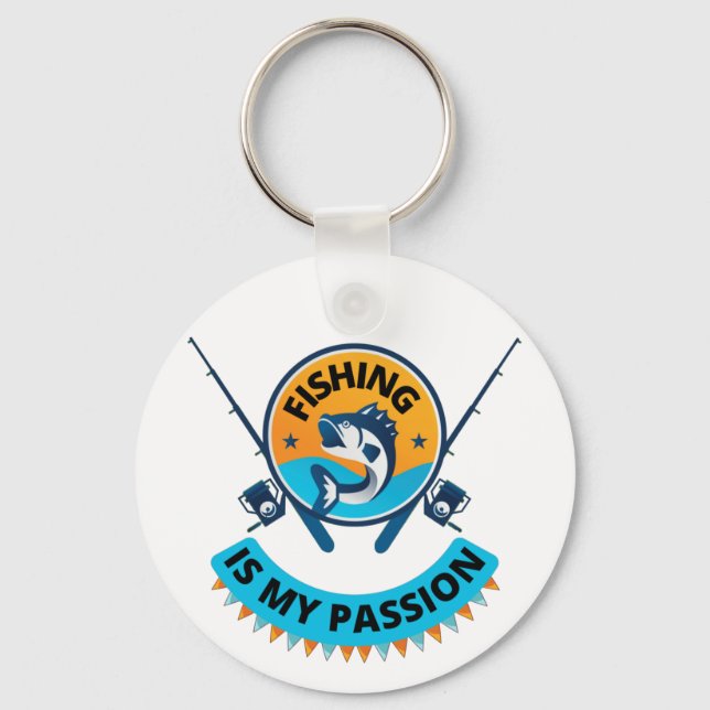 Fishing Is My Passion , lets go fishing T-Shirt Key Ring (Front)