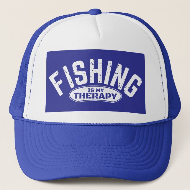 fishing is my therapy fisherman funny gift ideas trucker hat (Front)