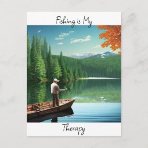 Fishing is My Therapy Postcard