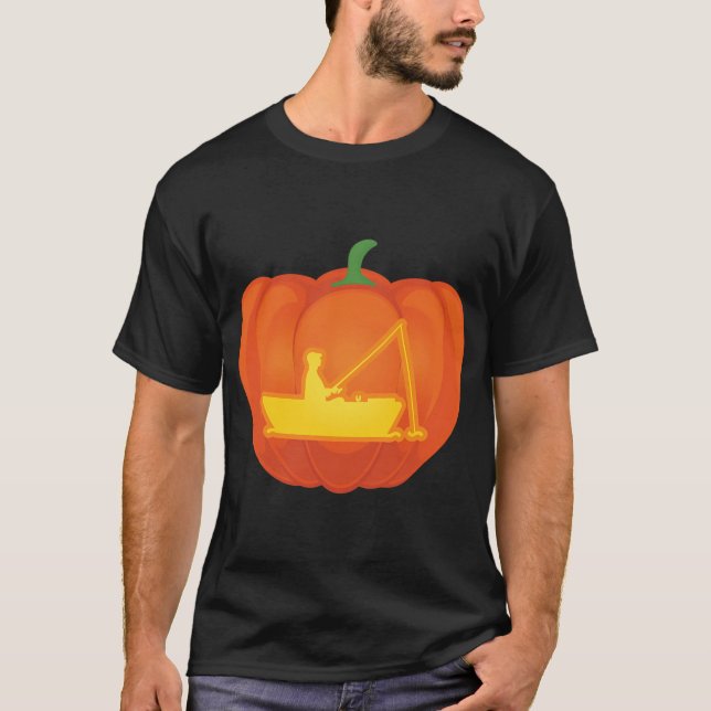Fishing Jack o Lantern Halloween design T-Shirt (Front)
