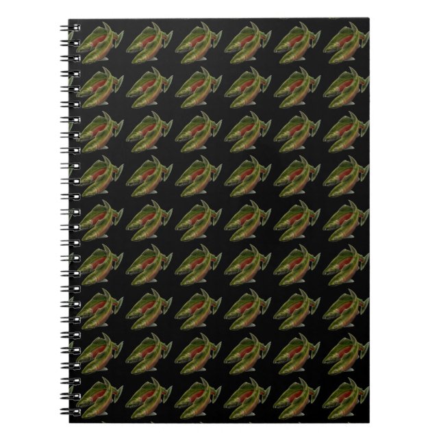Fishing Journal Custom Salmon Fish Art Notebook (Front)