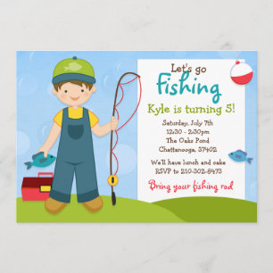 Fishing Kids Birthday Party Invitation