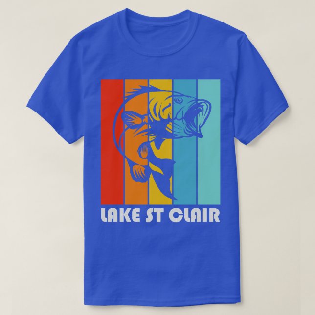 Fishing Lake St Clair Michigan Fish T-Shirt (Design Front)