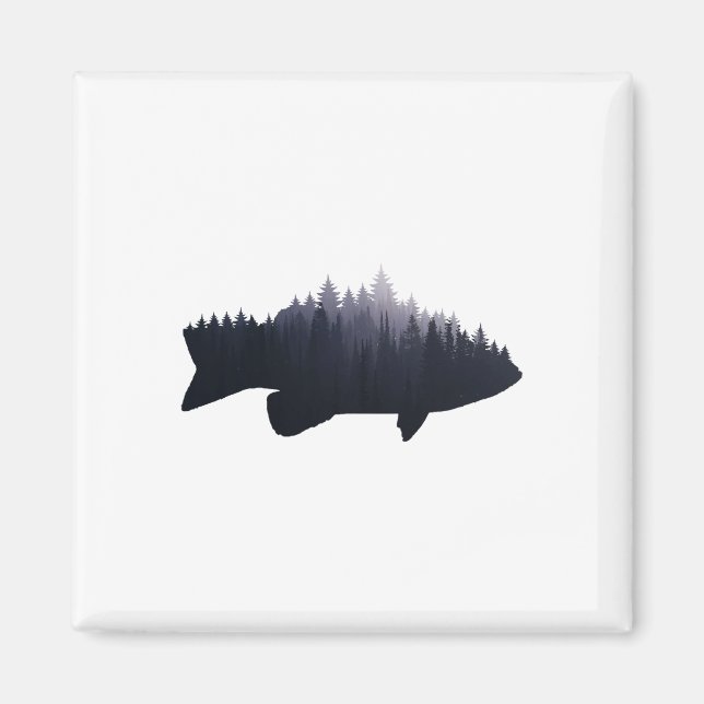 Fishing Largemouth B B Forest Nature Fisherman  Magnet (Front)