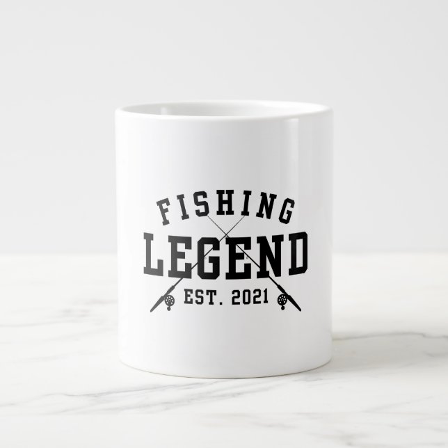 Fishing Legend Established 2021 Large Coffee Mug (Front)