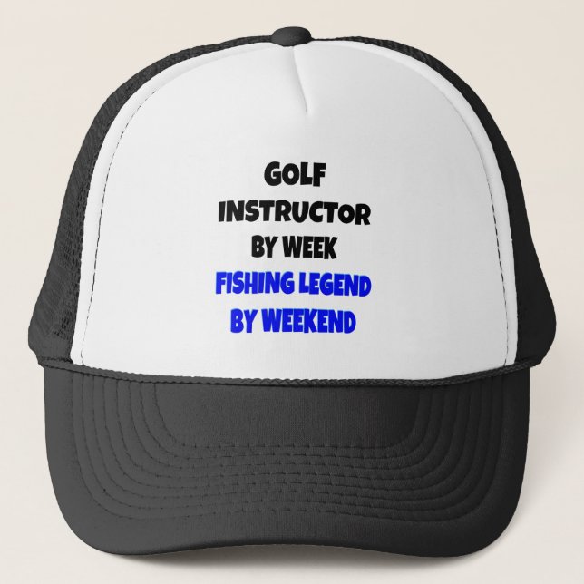Fishing Legend Golf Instructor Trucker Hat (Front)