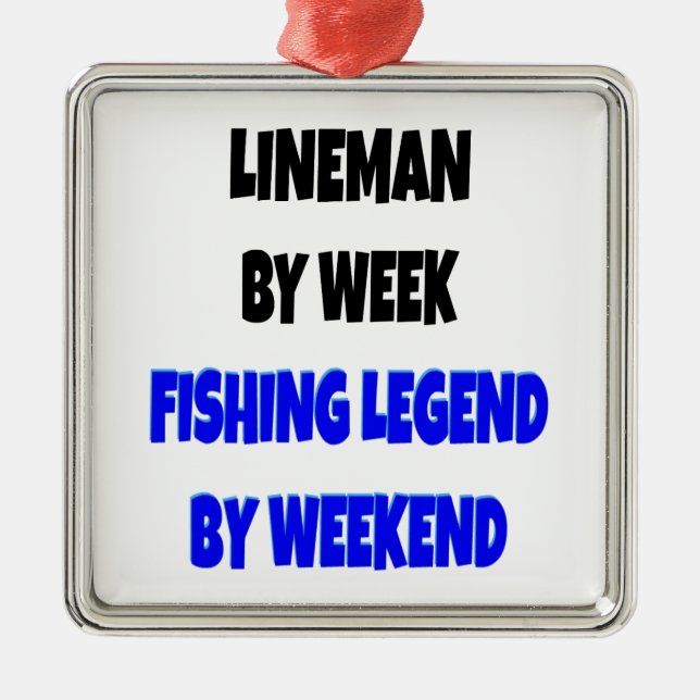 Fishing Legend Lineman Metal Tree Decoration (Front)