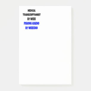 Fishing Legend Medical Transcriptionist Post-it Notes