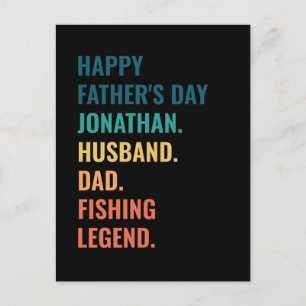 Fishing Legend Personalised Husband Father's Day Holiday Postcard