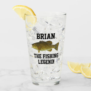 Fishing Legend Smallmouth Bass Name Sports Men Glass