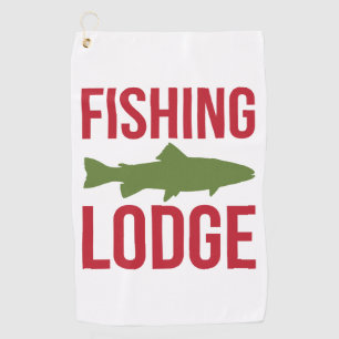 Fishing Lodge Fishing Golf Towel