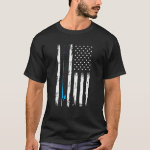Fishing Lover American Flag Fishing Pole Dad Grand T-Shirt