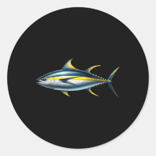Fishing Lover Fish Graphic Design Yellowfin Tuna Classic Round Sticker