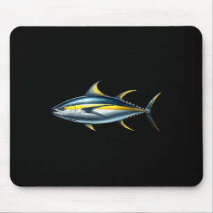 Fishing Lover Fish Graphic Design Yellowfin Tuna Mouse Pad