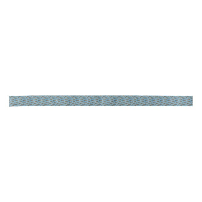 Fishing Lover Fish Pattern design Satin Ribbon (Front)