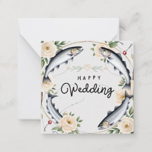 Fishing Lover Greeting Happy Wedding  Card