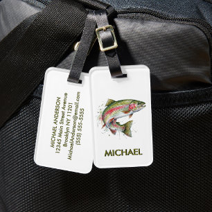 Fishing Lover Luggage Tag – Rainbow Trout Design  