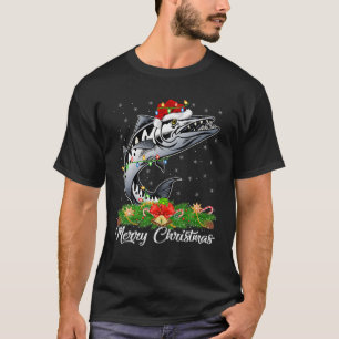 Fishing Lover Matching Santa Hat Barracuda Fish Ch T-Shirt