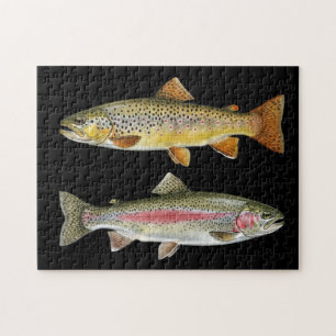 Fishing Lover – Trout Fishing Design Jigsaw Puzzle