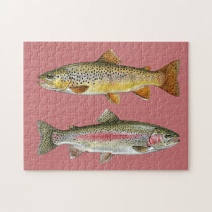 Fishing Lover  – Trout Fishing Design Jigsaw Puzzle