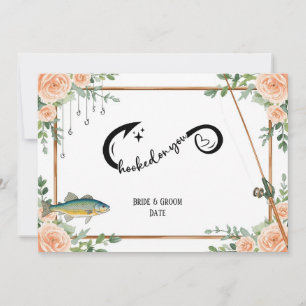 Fishing Lover wedding with rod and flowers Invitation
