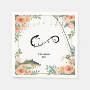 Fishing Lover wedding with rod and flowers  Napkin