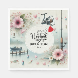 Fishing Lover wedding with rod and flowers  Napkin