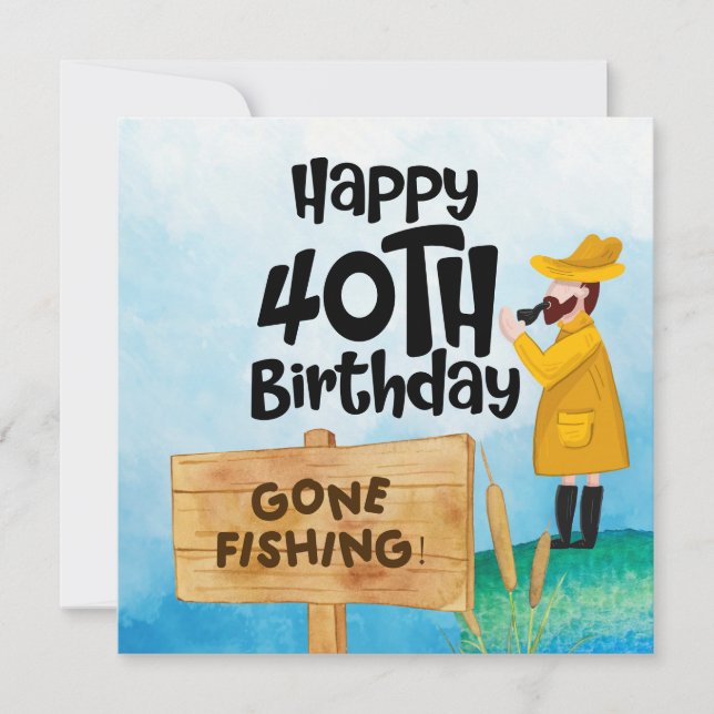 Fishing Lovers 40th Birthday  Card (Front)