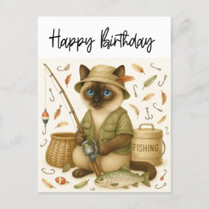 Fishing lovers birthday fishing postcard