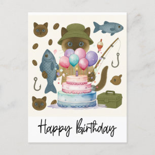 Fishing lovers birthday fishing postcard