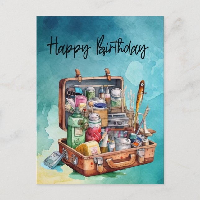 Fishing lovers  birthday fishing  postcard (Front)