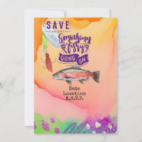Fishing lovers birthday with Fish Hook watercolor