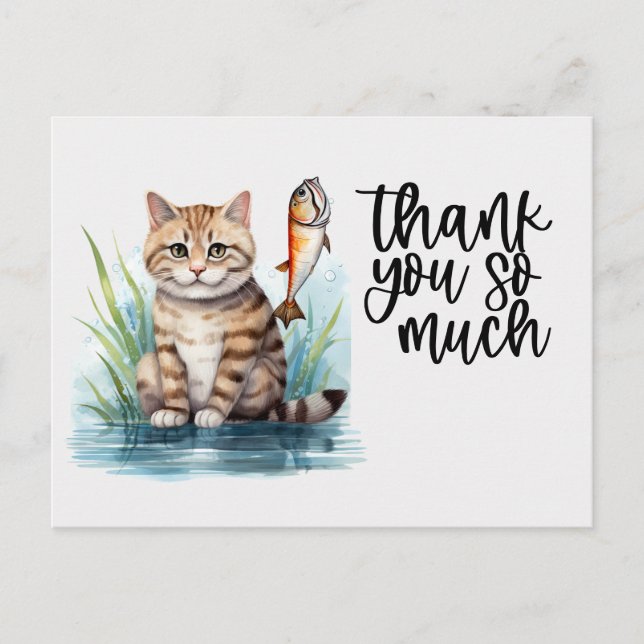 Fishing Lovers  Cat is fishing  Postcard (Front)