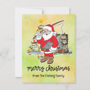 Fishing Lovers Christmas Holiday Card