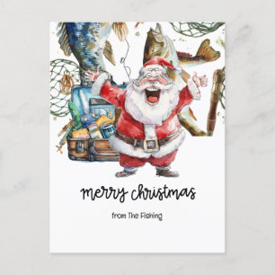 Fishing Lovers Christmas Holiday  with Santa Claus