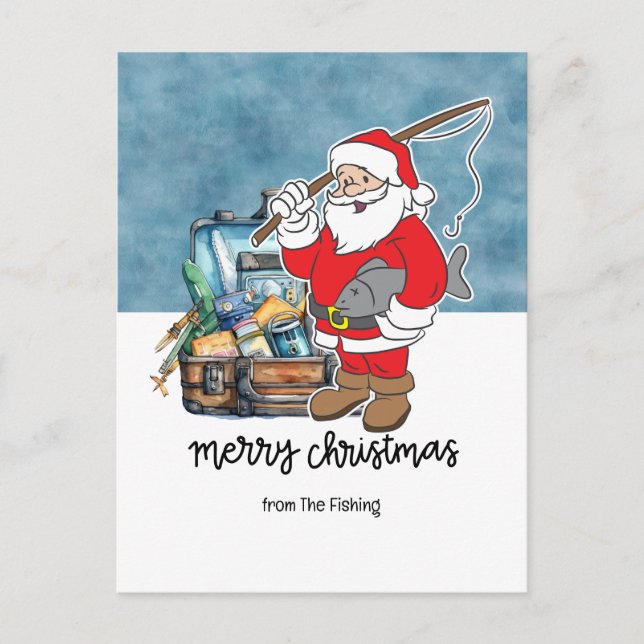 Fishing Lovers Christmas Holiday  with Santa Fish  (Front)