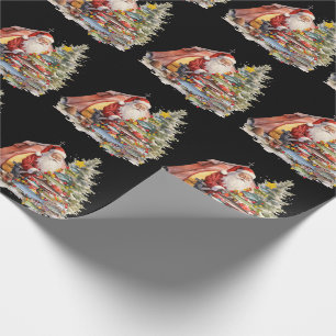 Fishing Lovers Christmas Santa Claus Wrapping Paper