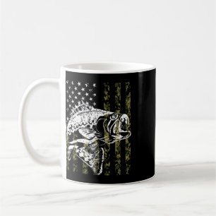 Fishing Lovers Fishing Vintage American Flag Coffee Mug