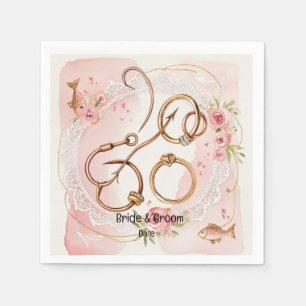 Fishing Lovers Hook on you Wedding  Napkin