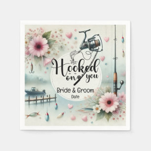 Fishing Lovers Hook on you Wedding  Napkin