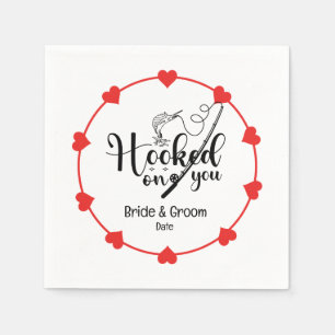 Fishing Lovers Hook on you Wedding  Napkin