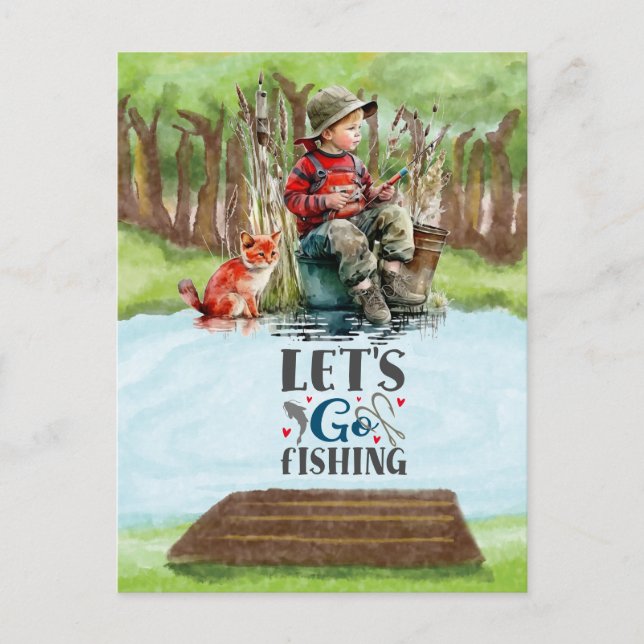 Fishing lovers Let's go fishing Postcard (Front)