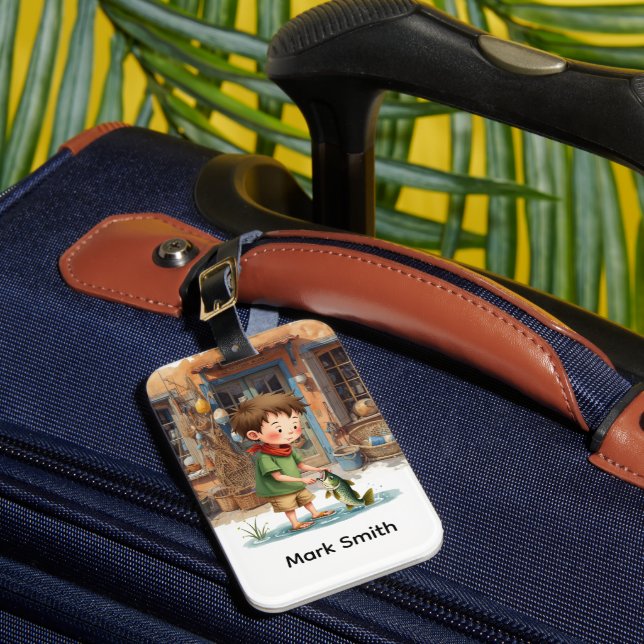 Fishing lovers  luggage tag (Front Insitu 1)