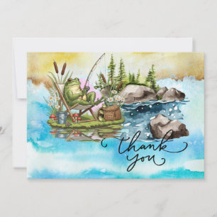 Fishing Lovers  watercolor style  Thank You Card