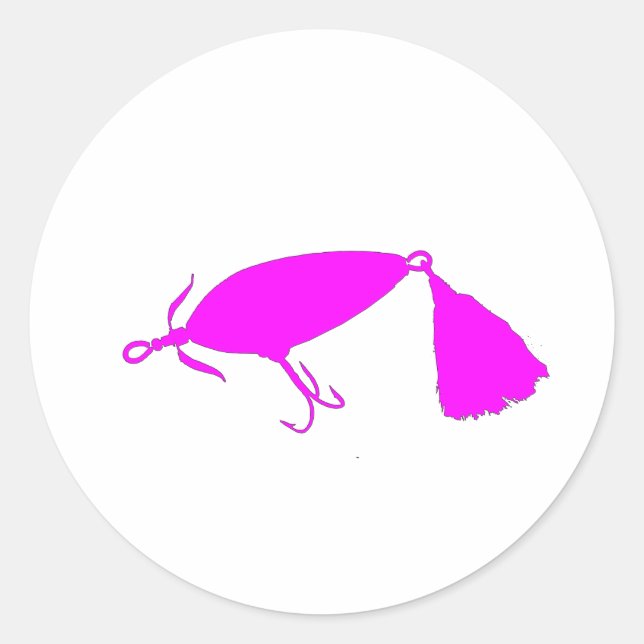 Fishing Lure 1 Silhouette c Classic Round Sticker (Front)