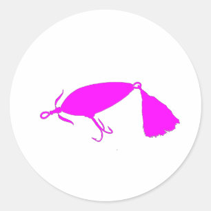 Fishing Lure 1 Silhouette c Classic Round Sticker